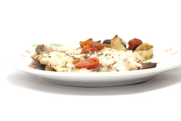 pesce con patate e pomodori