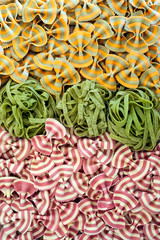 various different colourful pasta backgrounds