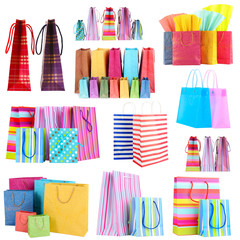Colorful shopping bags isolated on white