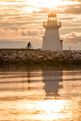 Backlit Lighthouse in Gaspe Peninsula