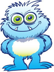 Intimidating little blue monster