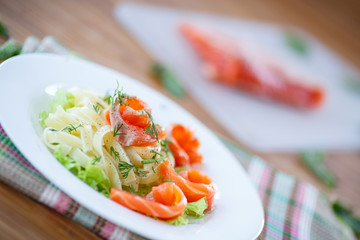 vermicelli with salted salmon and sauce