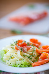vermicelli with salted salmon and sauce