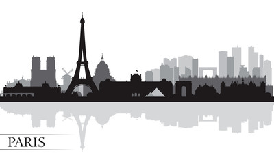 Paris city skyline silhouette background - 62569452