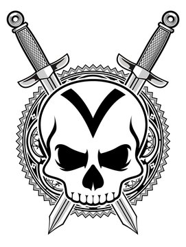 skull with swords