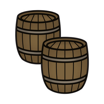2 Wood Gunpowder Wine Beer Barrels