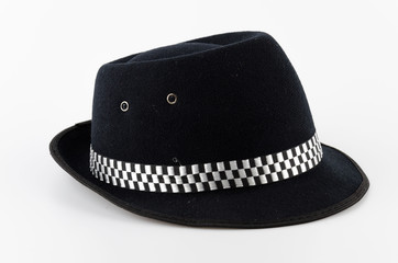 Vintage panama hat isolated white background