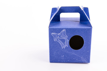 Empty blue box isolated on white background