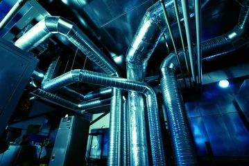 Photo sur Plexiglas Bâtiment industriel Ventilation pipes of an air condition