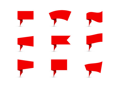 RETRO PAPER PIN POSTER (origami post flag button icon)
