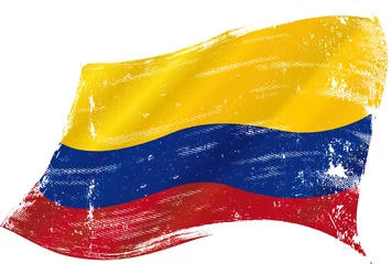 Fototapeten Colombian grunge flag © christophe BOISSON