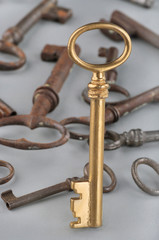 Vintage golden key