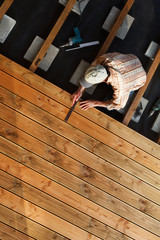 Constructing a wooden patio