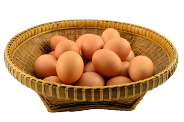 Egges on Thai wooden basket