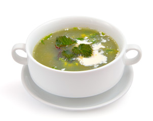 Nettle and sour cream soup.