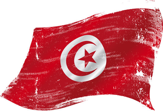 Tunisian grunge flag