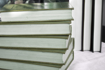 Vintage old books on tabletop