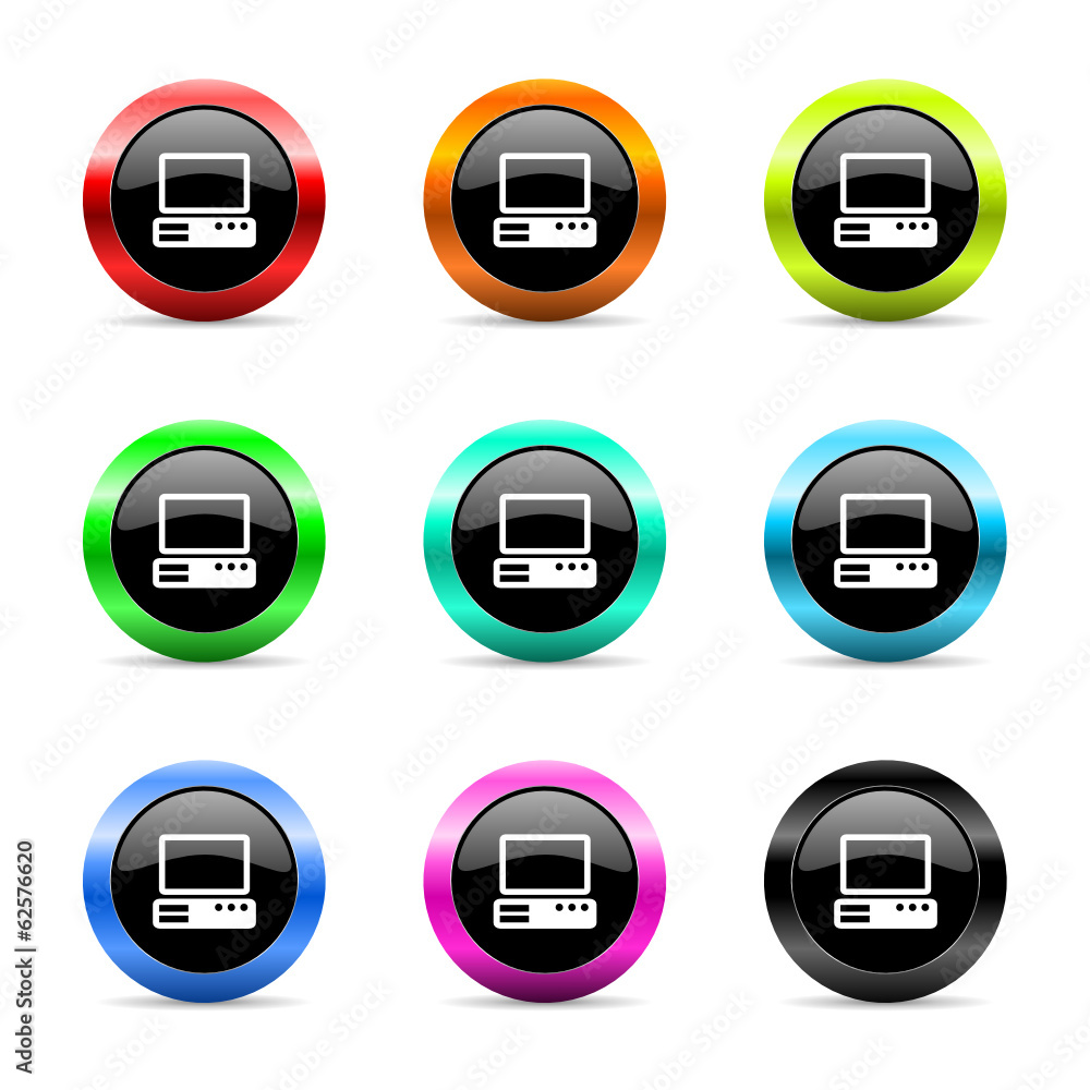 Poster computer icon vector set