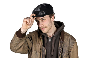 Attractive young man on white background