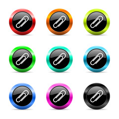 paperclip icon vector set