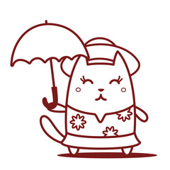 Character tourist wearing sunglasses, hat and a shirt with flowe