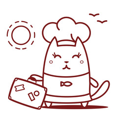 Character chef in a chef's hat line art