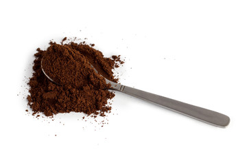 spoon with ground coffee