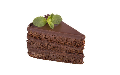 chocolate cake with mint