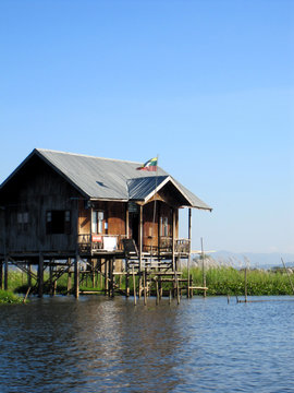 Post office Nyaungshwe harbor Inle Lake Myanmar