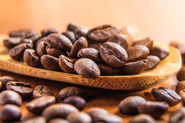 fried grains of black coffee