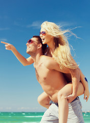 couple having fun on the beach