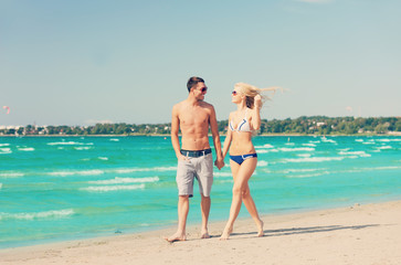 couple walking on the beach