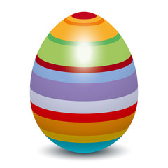 easter egg with striped pattern