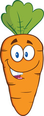 Happy Carrot Cartoon Character