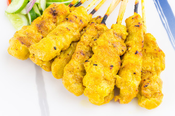 Pork satay thai cuisine food