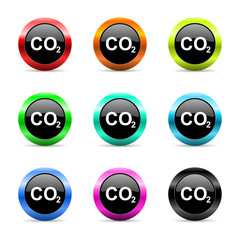 carbon dioxide icon vector set