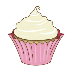 Vanilla Cupcake and Icing Pink Wrapper