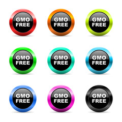 gmo free icon vector set