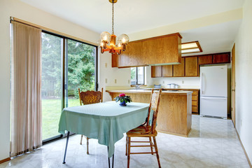 Carved wood dining table set