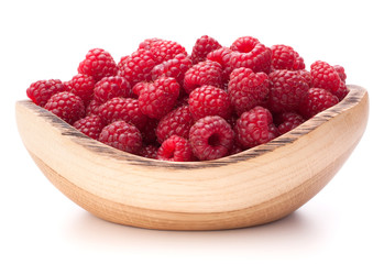 raspberries in wooden bowl © Natika