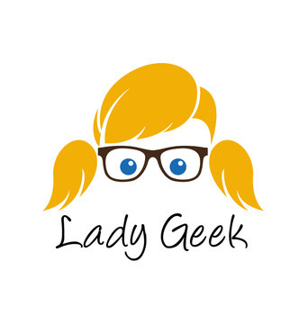 Lady geek logo template