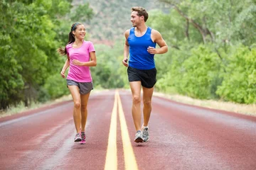Papier Peint photo Lavable Jogging Running - exercising couple jogging