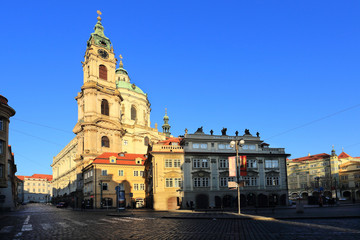 Fototapeta na wymiar Prague St. Nicholas' Cathedral, Czech Republic