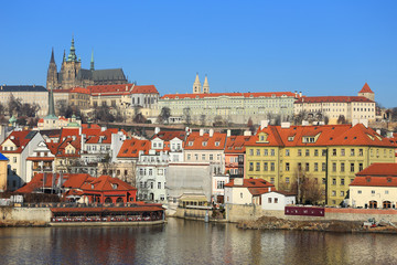 Prague gothic Castle above River Vltava, Czech Republic