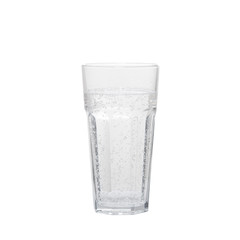 Glass of sparkling mineral water isolated on white background