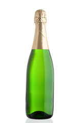 Champagne bottle isolated on white background