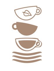 Cups for coffee and tea, tea time