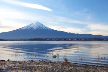 Foto op Canvas mountain fuji in morning winter from lake kawaguchiko © torsakarin