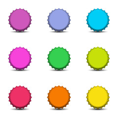 Colorful bottle caps vector