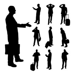 Vector silhouette of businessman.